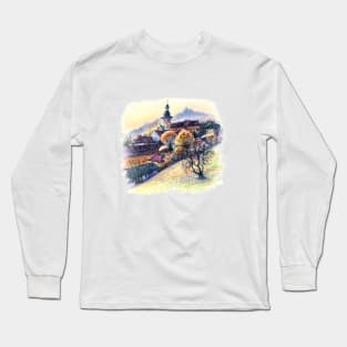 Old town of Bamberg with church and vineyard Long Sleeve T-Shirt